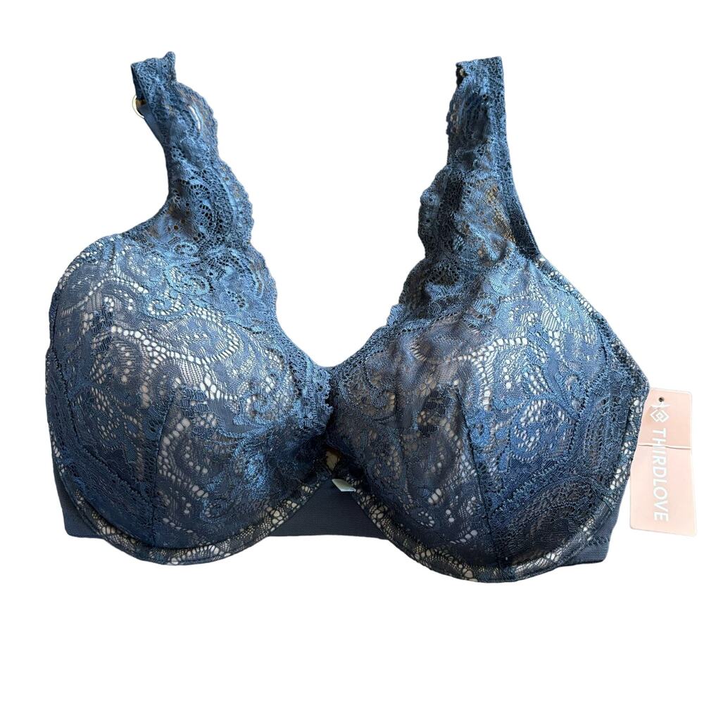 Thirdlove Gray Lace Contour Plunge Underwire Bra 32F